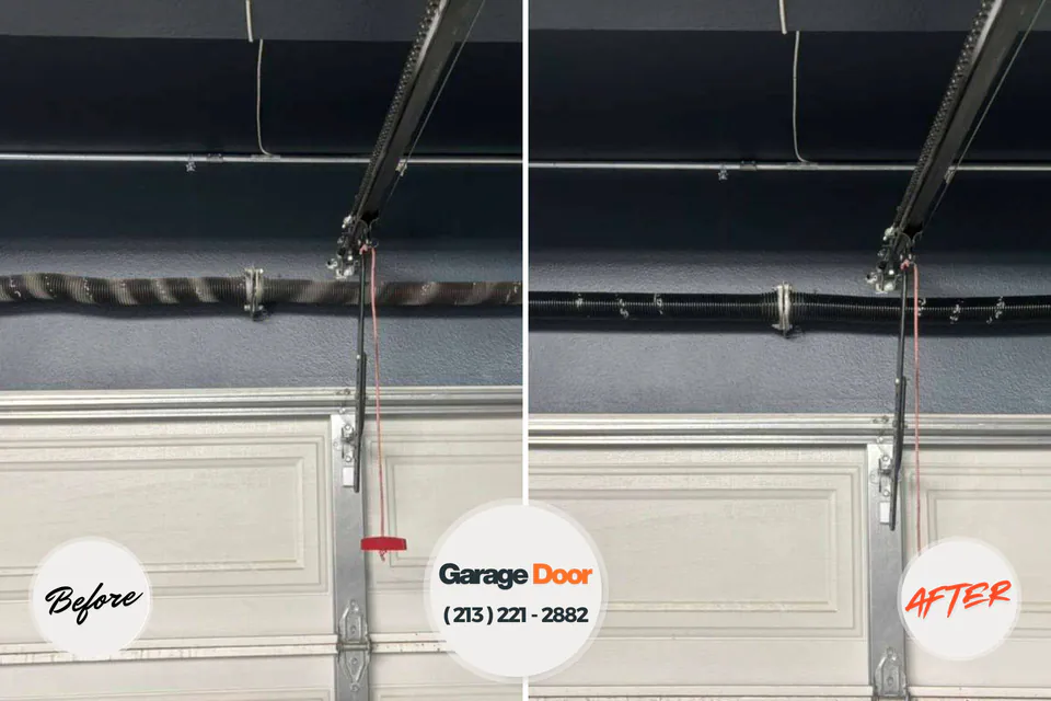 Before and after: garage door repair Hopelawn, NJ